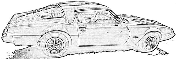 Pontiac Firebird Coloring Page Etsy