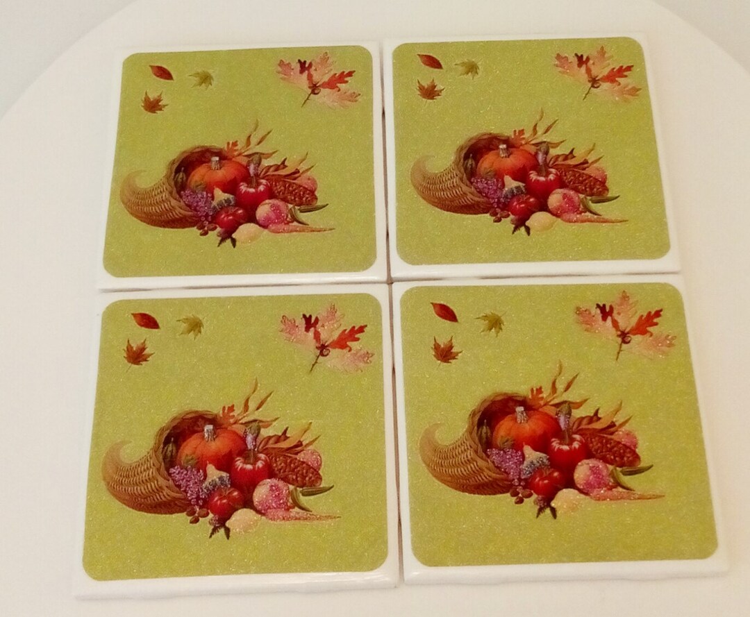 Table Coasters Fall Table Coasters Thanksgiving Coasters Etsy