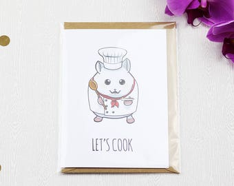 Let's Cook - Hamster Greeting Card with Envelope