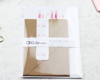 Floral Hello Letter Writing Set | Snailmail Penpals Stationery