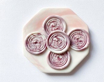 Self Adhesive Wax Seals "Violet Marble Wild Rose" | Crafting Invitations Penpals Letter Writing Envelope