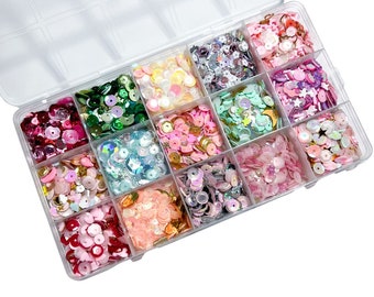 Sequin Mix Box - 15 MIXES! | Crafting Scrapbooking Embellishments Sequins