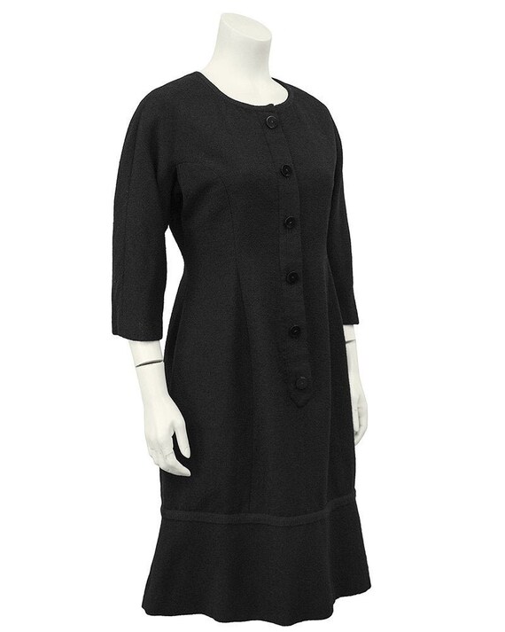 1950s Hattie Carnegie Boucle Black Long Sleeve Day