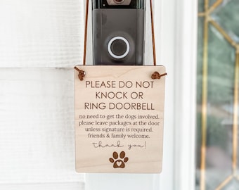 Please Do Not Knock or Ring Doorbell No Need to Get the Dogs Involved Sign |  Door Sign | Do not Disturb