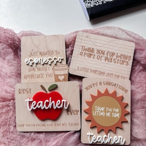 Titulaire de la carte-cadeau pour enseignants| Choisissez votre style | Idée cadeau | Porte-cartes coulissant | Semaine d'appréciation des enseignants | Meilleur professeur de tous les temps