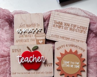 Teacher Gift Card Holder| Pick Your Style | Gift Idea | Sliding Gift Card Holder | Teacher Appreciation Week | Best Teacher Ever