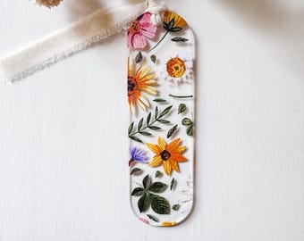 Floral Acrylic Bookmark | Gift for Her | Book Lover | Bookmark | Mothers Day Gift Idea |
