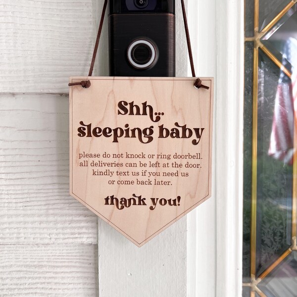Тomand Пожалйста, не стчите и не звоните в дверь банер ход | Спщ щ рбенок | Дверной знак | Будщщя мама | Подарок для детского да