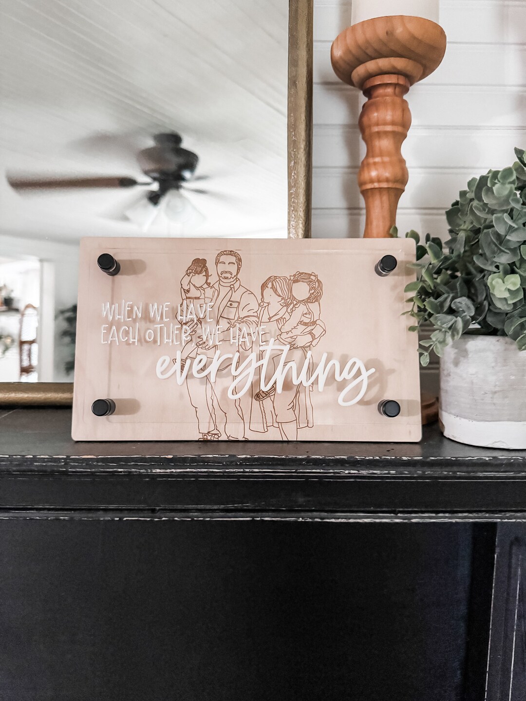 Faceless Portrait Stand off Sign | Sentimental Gift | Boho | Handmade ...