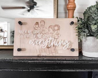 Faceless Portrait Stand Off Sign | Sentimental Gift | Boho | Handmade | Boho Shelf Sign | Stand off sign | Family Gift