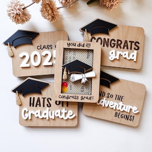 Porte-cartes cadeau Diplômé 2025 | Choisissez votre style | Idée cadeau | Porte-cartes coulissant | Titulaire du diplôme | Félicitations au diplômé