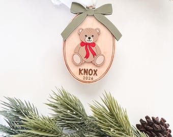 Baby's First Christmas Ornament | Teddy Bear Keepsake Ornament | Personalized Baby Gift| New Baby Gift | Mom Must Have