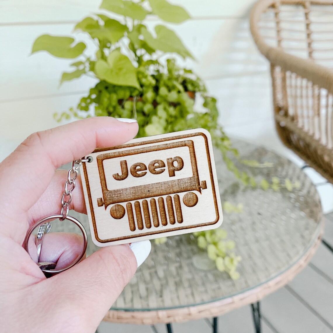 Laser Engraved Jeep Keychain Engraved Keychain Jeep Dad Etsy