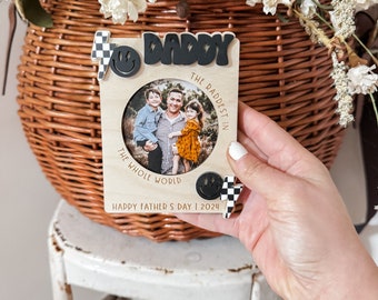 Rad Dad Father’s Day Gift Frame Magnet, Custom Picture Frame | Sentimental Gift | Gift For Dad | Happy Father’s Day | Picture Frame | Retro