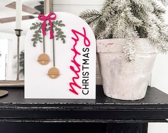 Merry Christmas Arch Acrylic Sign | Christmas Sign | 3D Sign | Laser Engraved | Boho Christmas Sign