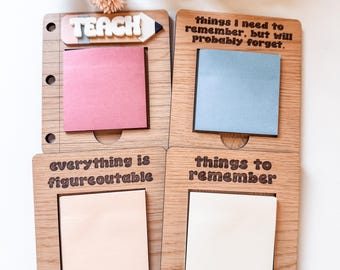 Post it Note Holder| Pick Your Style | Gift Idea | Teacher Appreciation Week | Personalized | End of the School Year Gift | Office Gift