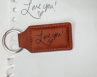 Laser Engraved Handwritten Keychain | Sentimental Keepsake