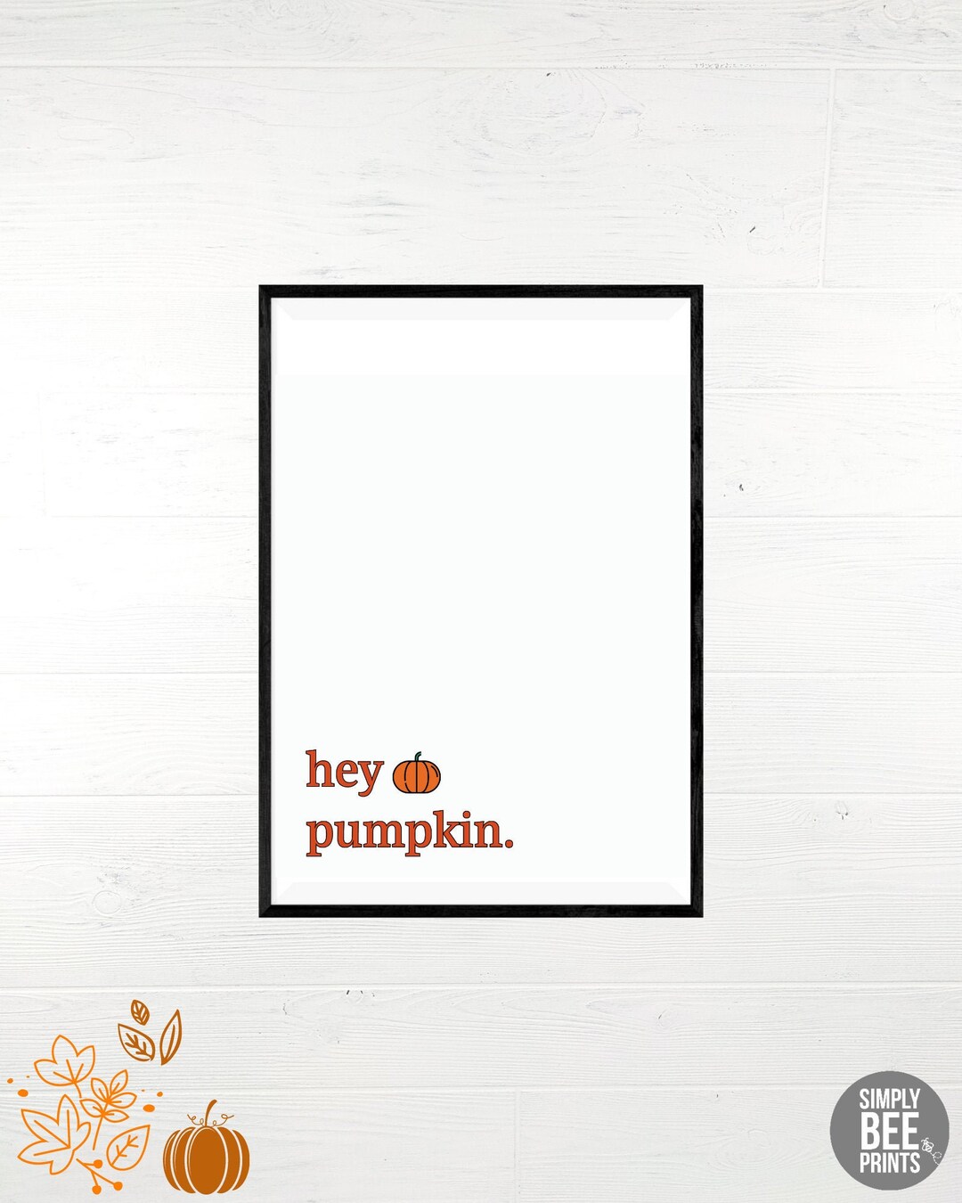 Printable Fall Wall Decor, Hey Pumpkin Coffee Bar Print, Minimal Autumn