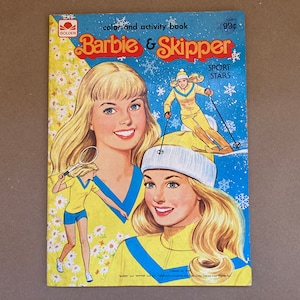1979 Barbie and Skipper Sport Stars color and activity book by Golden Books and Mattel