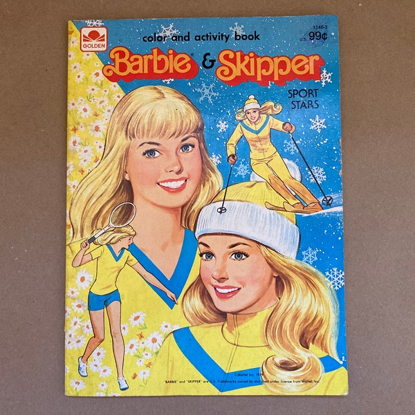 1979 Barbie and Skipper Sport Stars color and activity book by Golden Books and Mattel