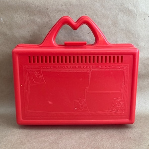 Vintage 80s McDonald's Plastic Happy Meal Box by Fisher Price Red Hinged  Lunch Box Toy Golden Arches Music Parade Graphic Hamburglar Ronald