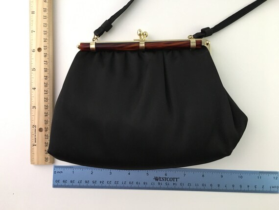 Vintage Ande purse, black satin Ande purse, lucit… - image 4