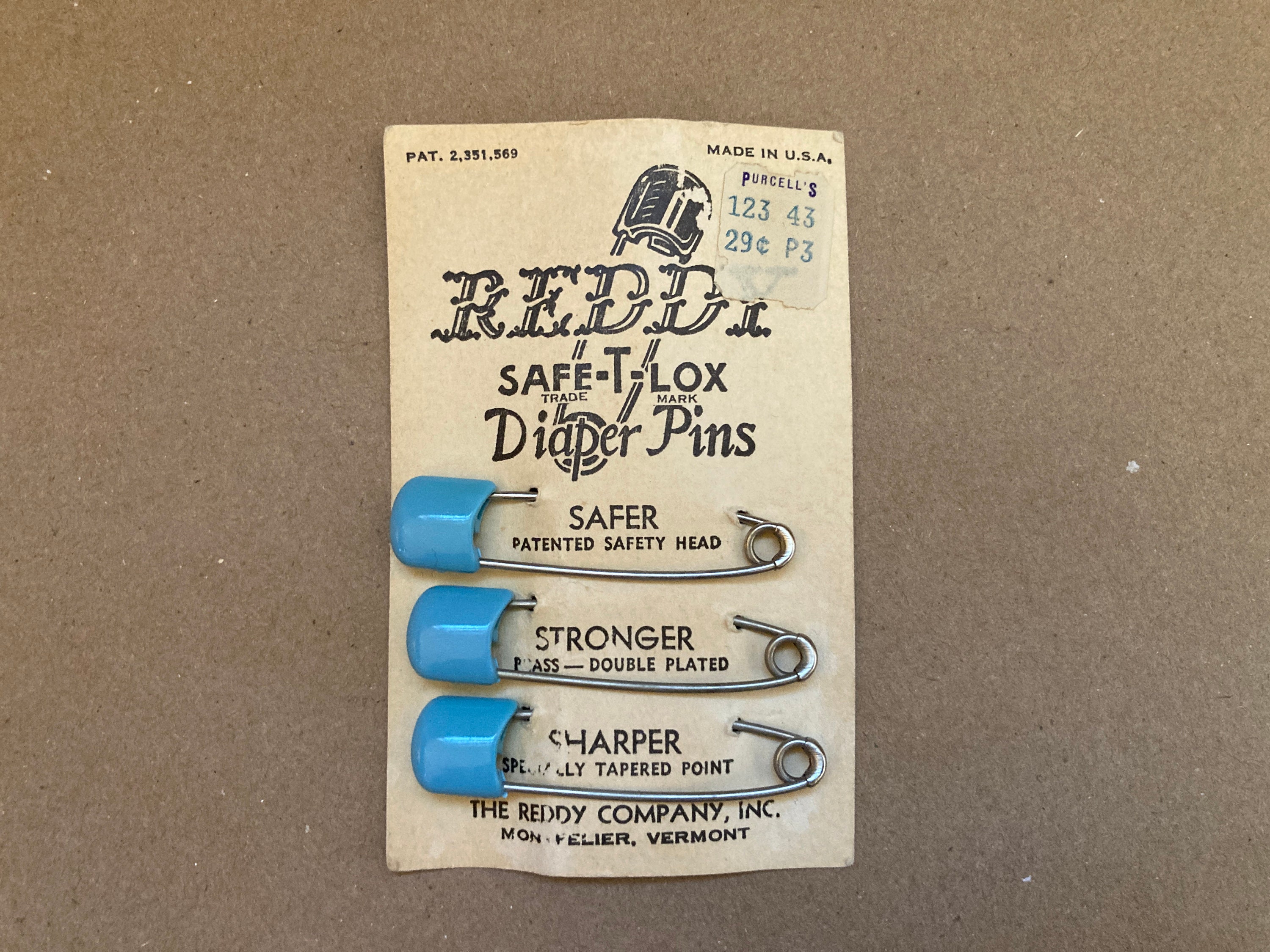 Vintage Celluloid Diaper Pin