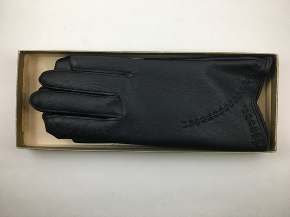 Vintage Swank Avon Black Ladies Vinyl Gloves 