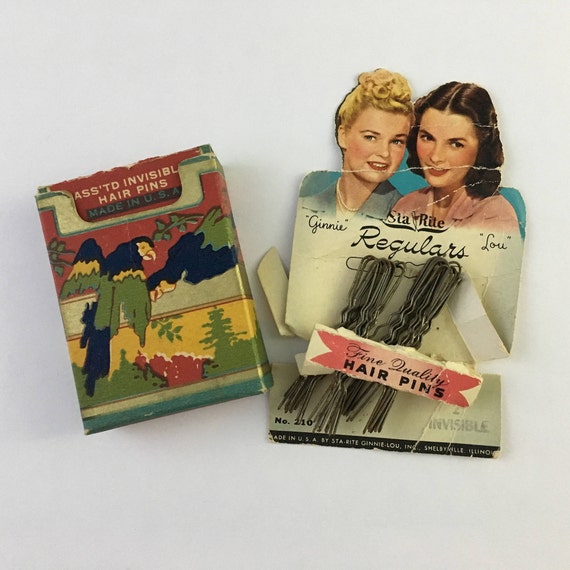 Vintage Bobby Pin Packages Vintage Bobby Pin Card Sta Rite Etsy