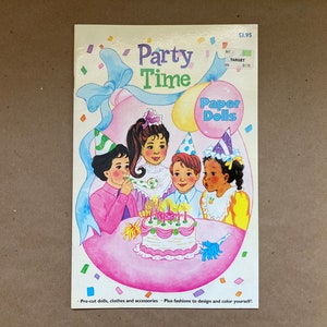 1990 unused Party Time Paper Dolls by Checkerboard Press