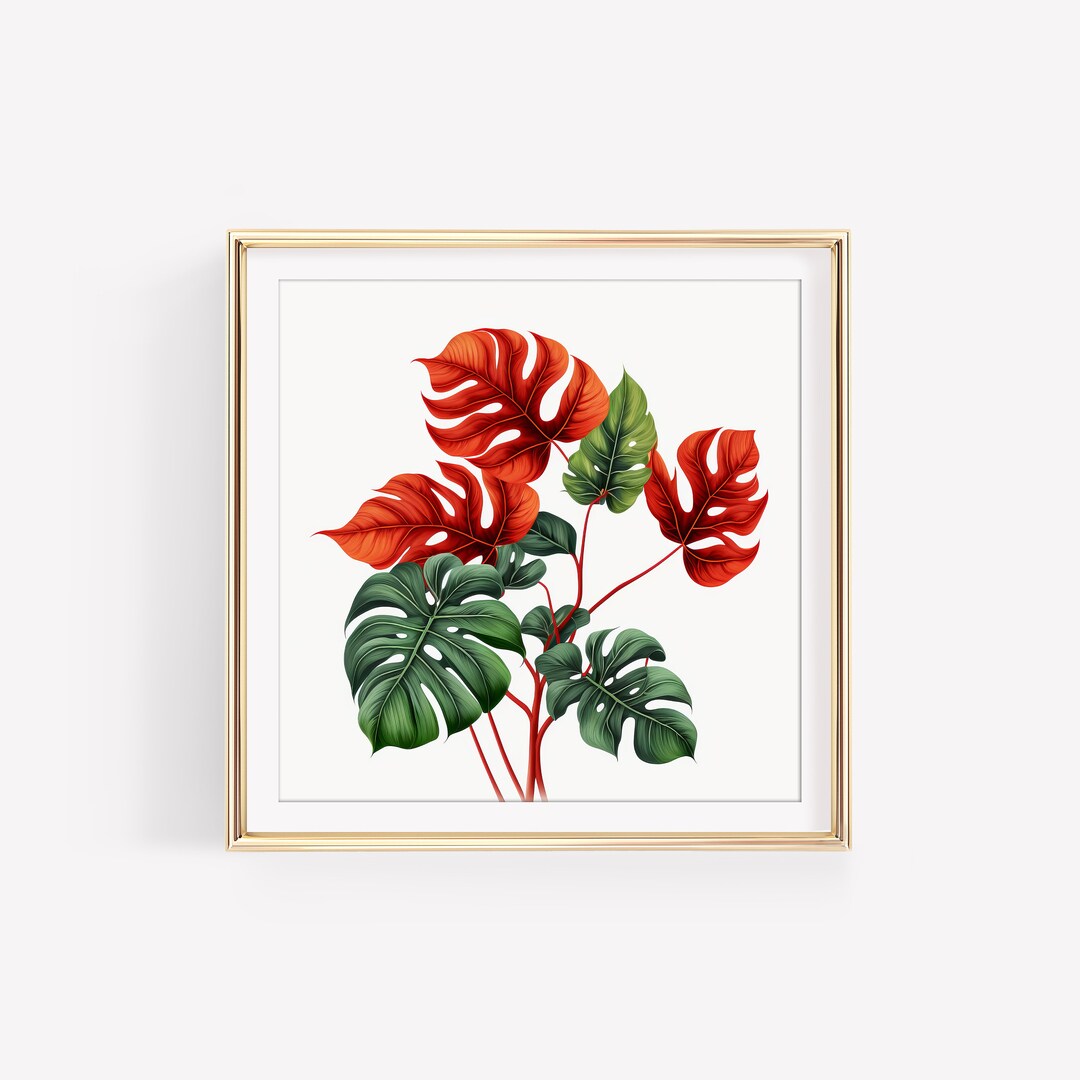 Modern Tropical Plant Wall Art for Beach House Plant Painting Living