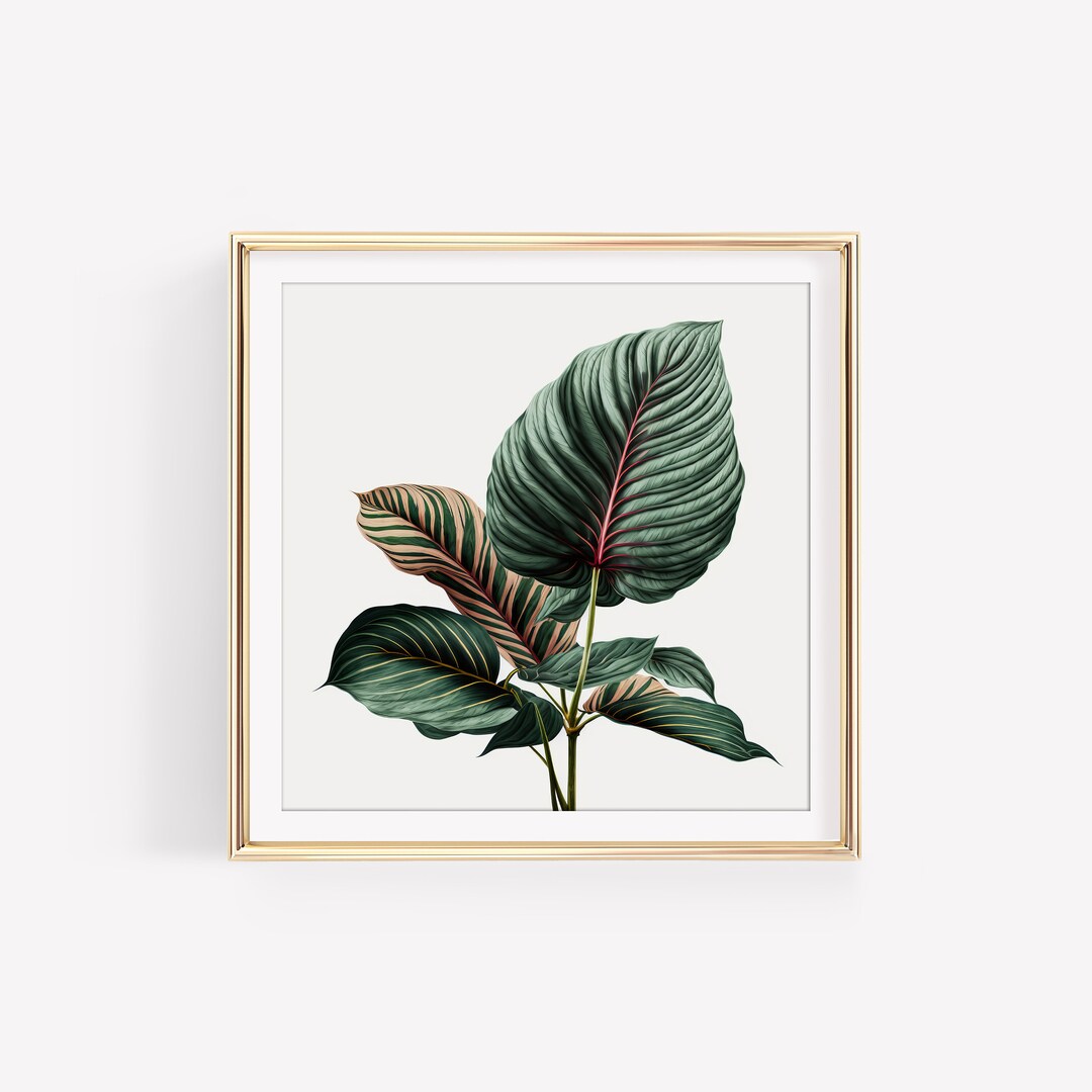 Modern Tropical Plant Wall Art for Beach House Plant Painting Living