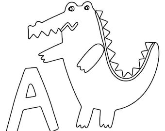 ABC Alphabet Animals Coloring Book - Learn ABCs for Kids