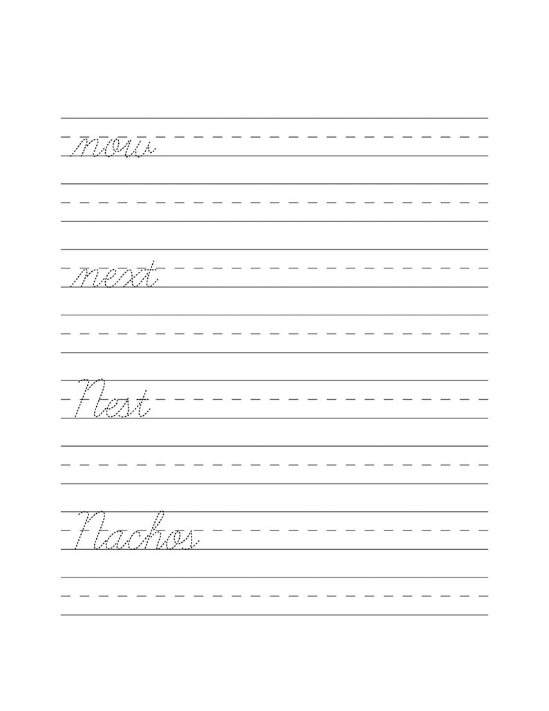 Printable Cursive Worksheets 78 Pages letters and Words - Etsy
