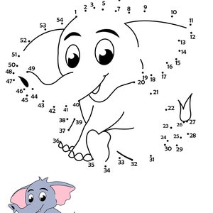 Printable Dot to Dot Animal Safari Coloring Pages Dot to Dot Activities for Kids image 1