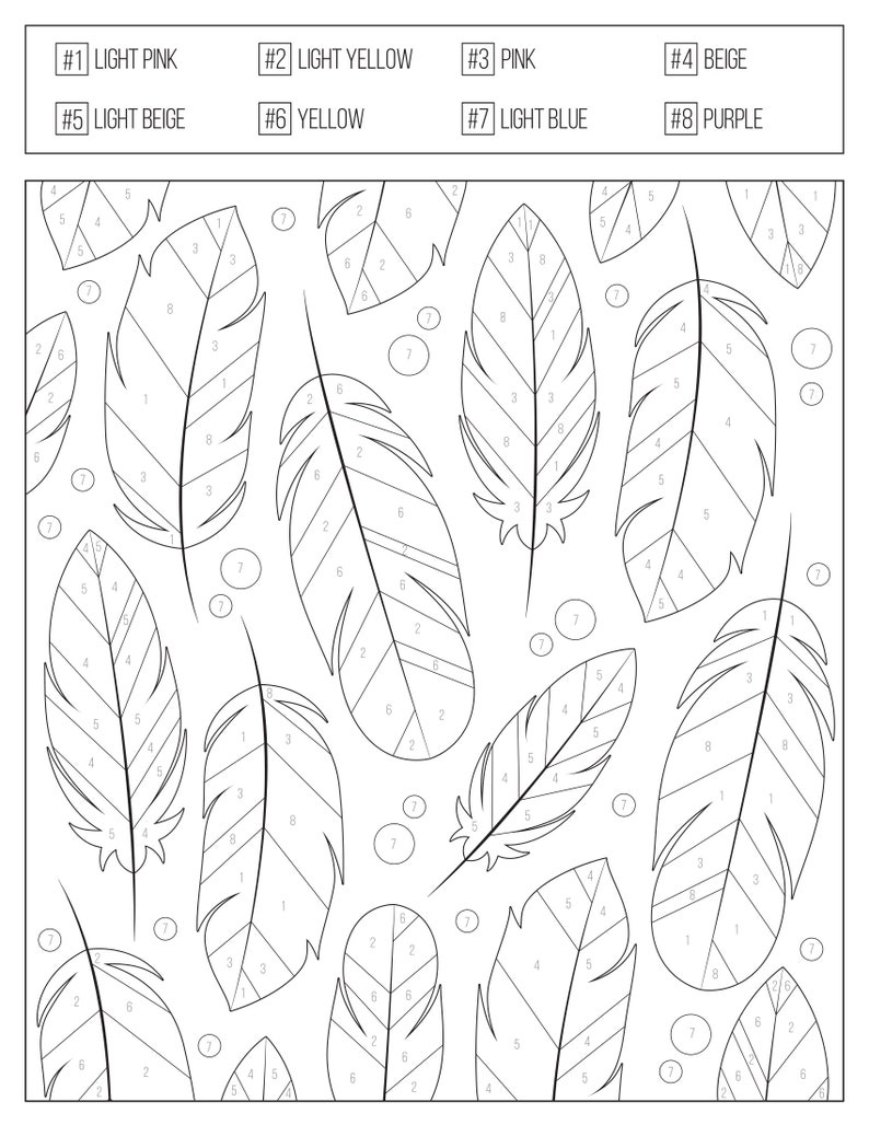 Color by Numbers Printable Coloring Book for Adults & Teens , Etsy image 2