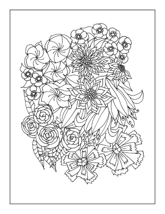 Botanical Art Coloring Book Vol.1 : Flower Colouring Book for adult KOREAN  Book