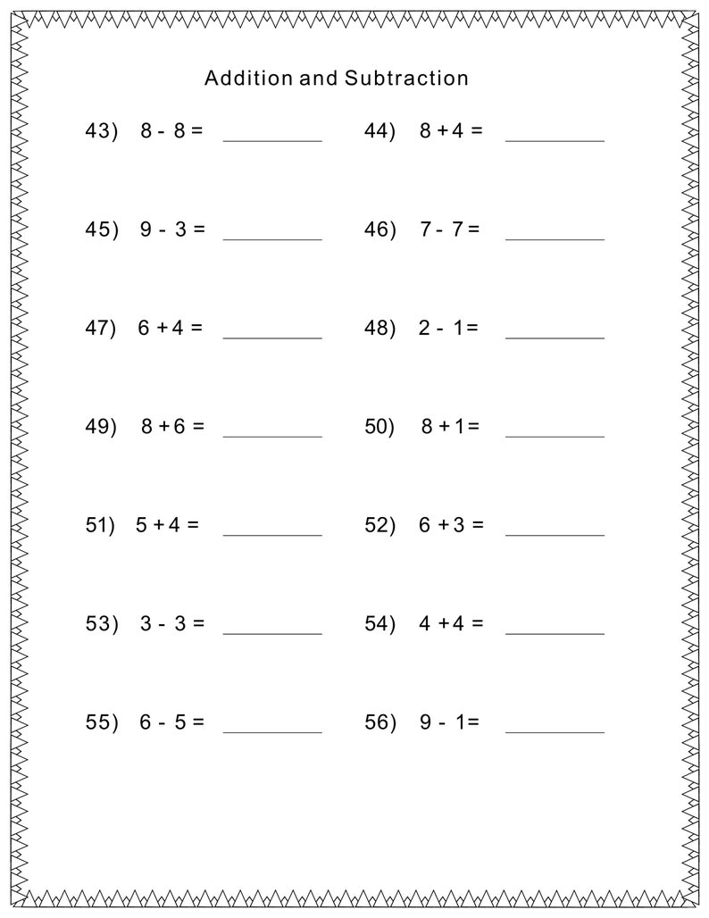 Arithmatic and Subtraction Practice Worksheets for Smart Kids to ...