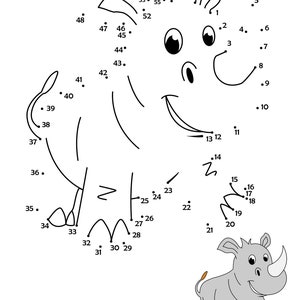 Printable Dot to Dot Animal Safari Coloring Pages Dot to Dot Activities for Kids image 5