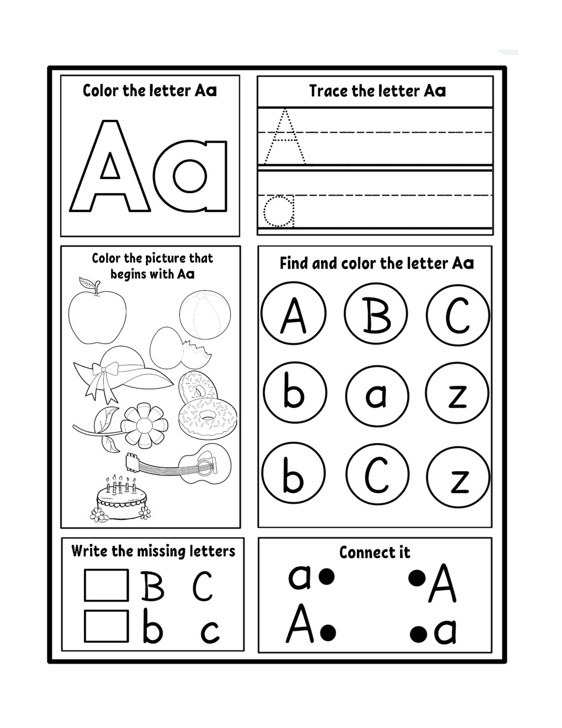 Alphabet Practice Worksheets Abcs Practice Worksheets Etsy Etsy