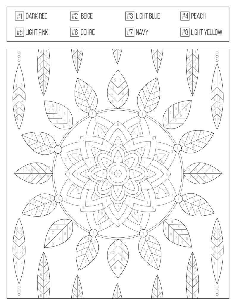 Color by Numbers Printable Coloring Book for Adults & Teens , Etsy Etsy