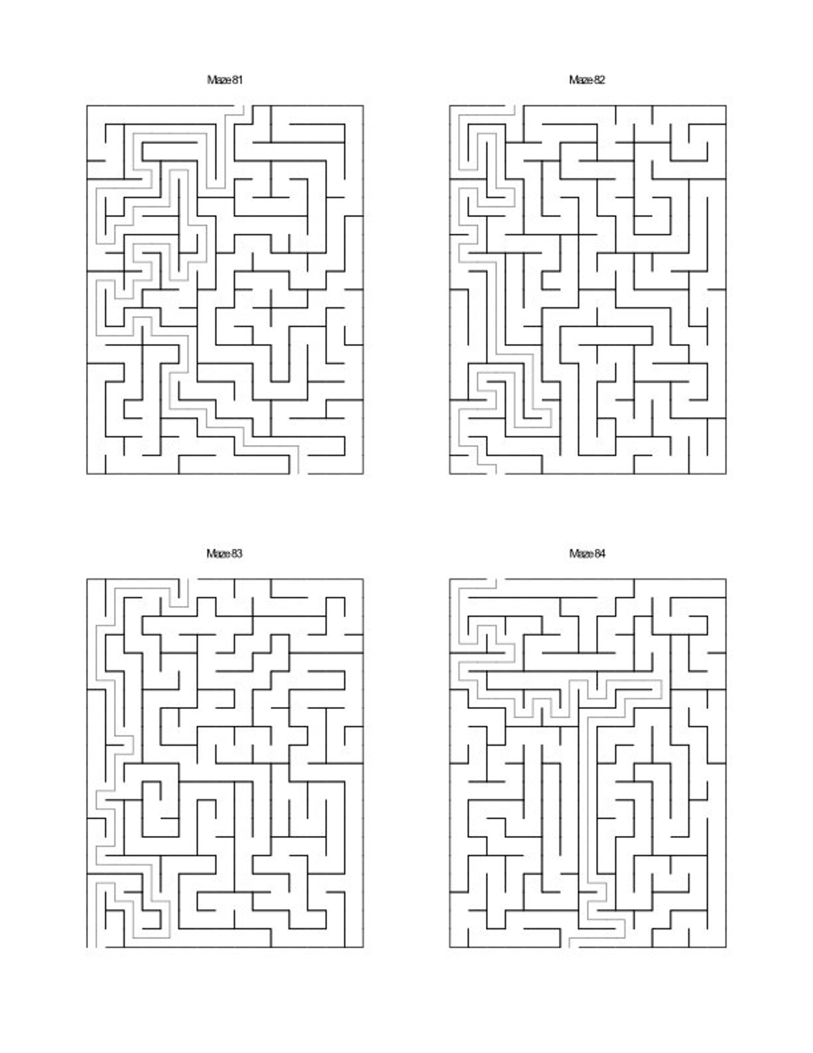 Print Out Mazes 100 Printable Mazes and Answer Sheets Etsy - Etsy