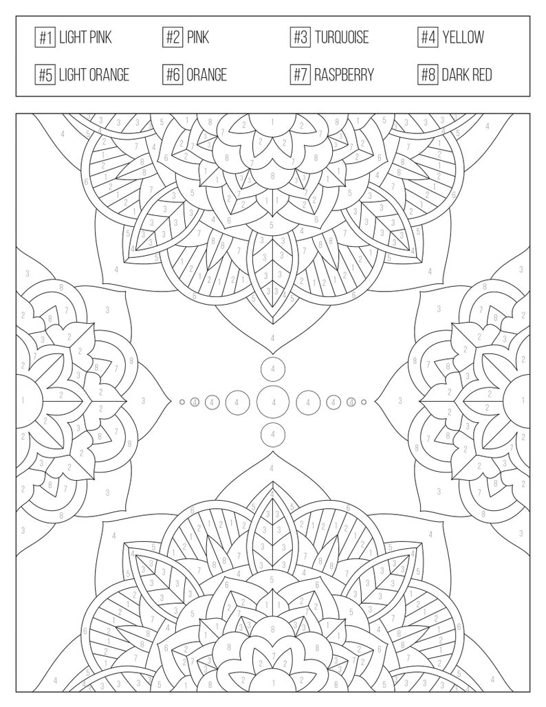 Color by Numbers Printable Coloring Book for Adults & Teens , Etsy image 5