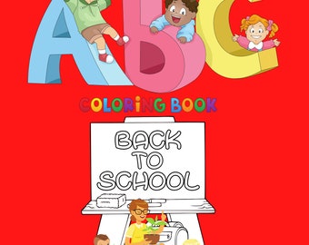 ABC Coloring Pages - Instant Digital Download - Kids Coloring Sheets - Printable Coloring Book - coloring for kids - E-Book