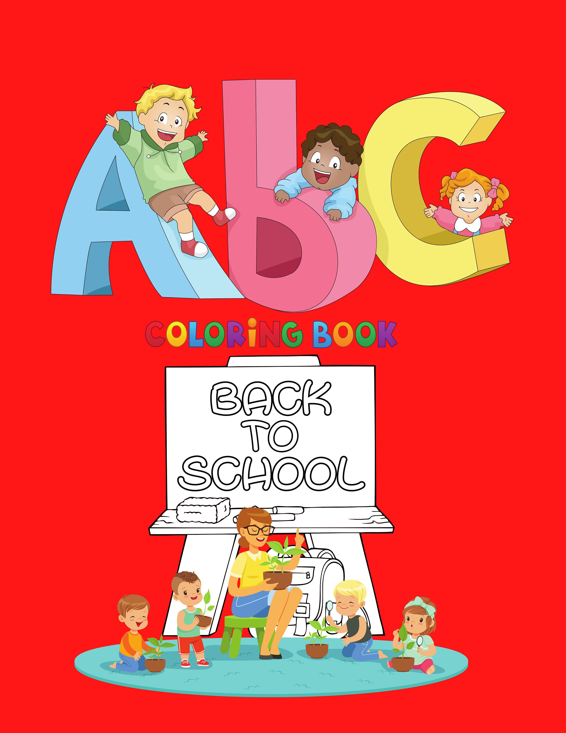 Alphabet coloring pages instant digital download kids coloring