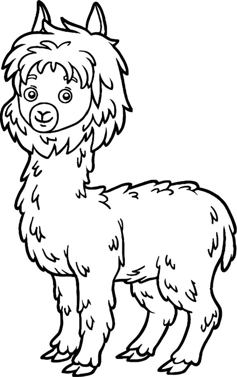 Llamas Coloring Pages For Adults and Kids Printable image 2