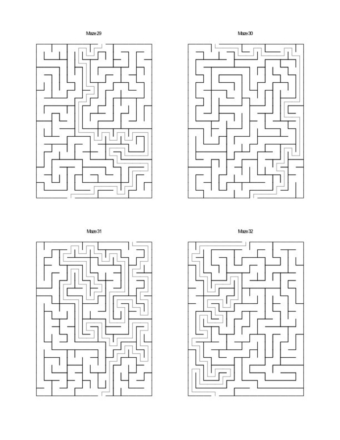 Print Out Mazes 100 Printable Mazes and Answer Sheets Etsy Etsy Australia