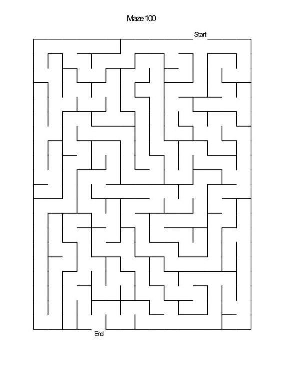 print out mazes 100 printable mazes and answer sheets etsy etsy