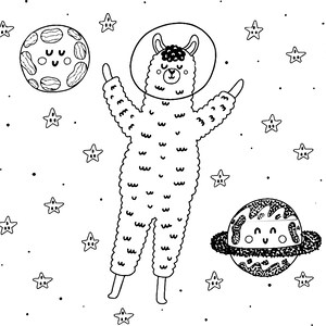 Llamas Coloring Pages For Adults and Kids Printable image 6