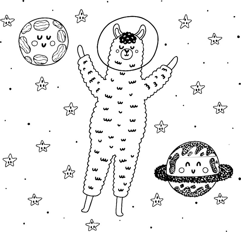 Llamas Coloring Pages For Adults and Kids Printable image 6